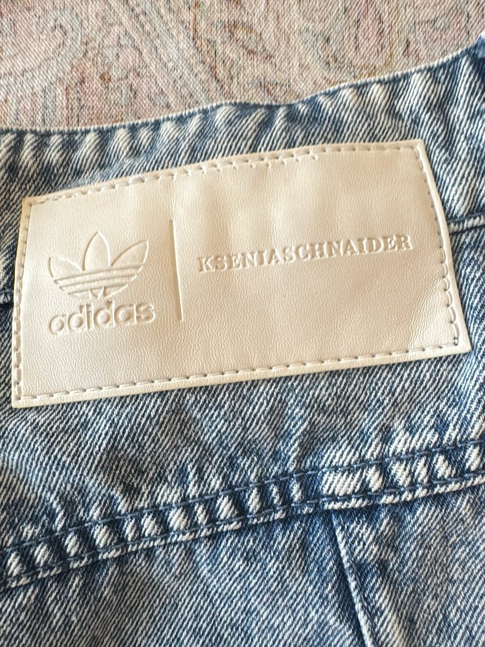 adidas Light Blue Denim Mini Skirt with Side Stripes - Picture 10 of 12
